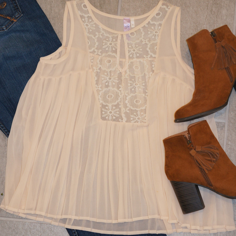 Beautiful sheer pleated top